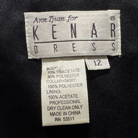 Ann Tijan for Kenar Vintage Tuxedo Dress – Black – Size 12 (Fits Modern 8/10) - Picture 9 of 12